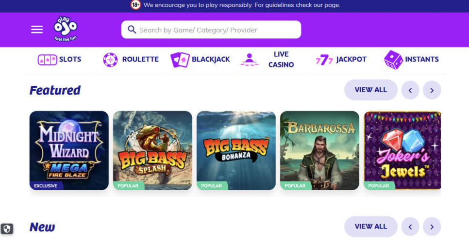 Top Alberta online casino - PlayOJO
